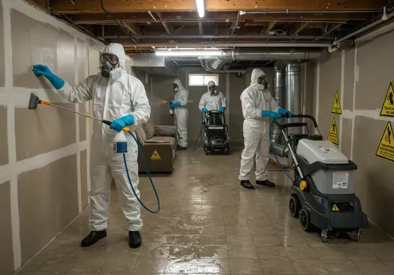 Basement Moisture Removal and Structural Drying process in Fort Loramie, OH